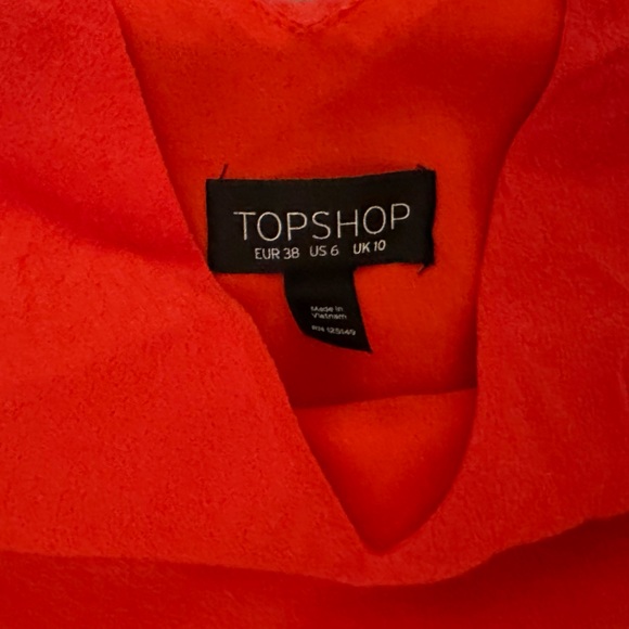 TOPSHOP Mini Orange Dress Sz 6 - Picture 3 of 4